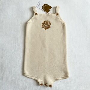 NWT GROWN Organic Embroidered Knit Romper